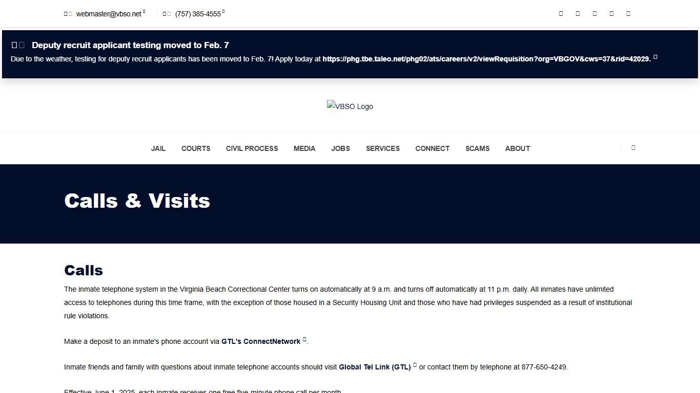 Calls & Visits : VBSO.net